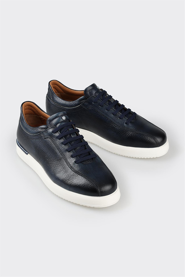 Lacivert Deri Erkek Günlük Ayakkabı