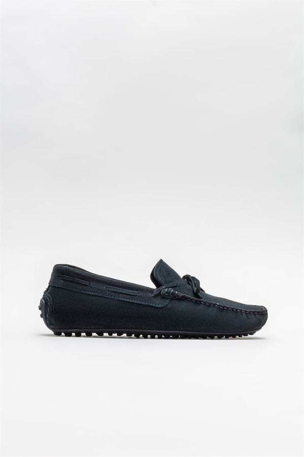 Lacivert deri erkek günlük ayakkabı, günlük kullanım için - Elle Shoes