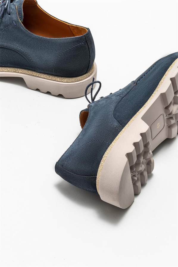 Lacivert deri erkek günlük ayakkabı, günlük kullanım için - Elle Shoes