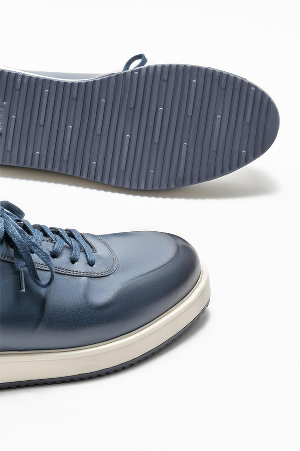Lacivert deri erkek günlük ayakkabı, günlük kullanım için - Elle Shoes