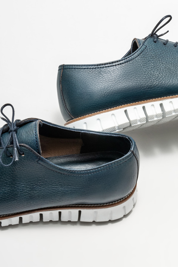Lacivert deri erkek günlük ayakkabı, günlük kullanım için - Elle Shoes