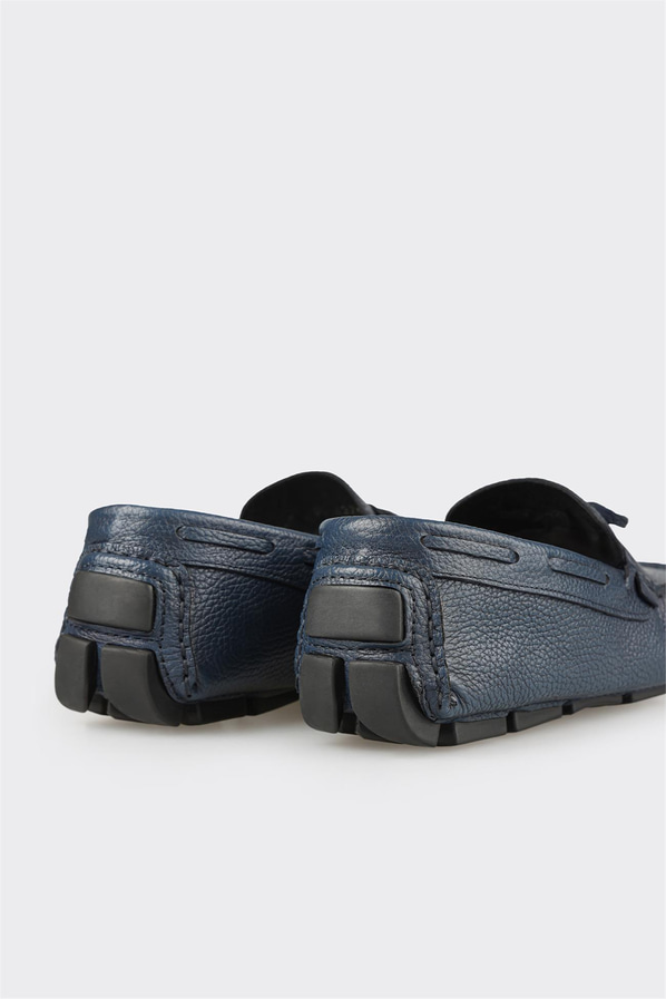 Lacivert deri erkek günlük ayakkabı, günlük kullanım için - Elle Shoes