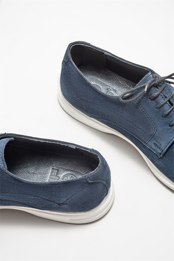 Lacivert deri erkek günlük ayakkabı, günlük kullanım için - Elle Shoes