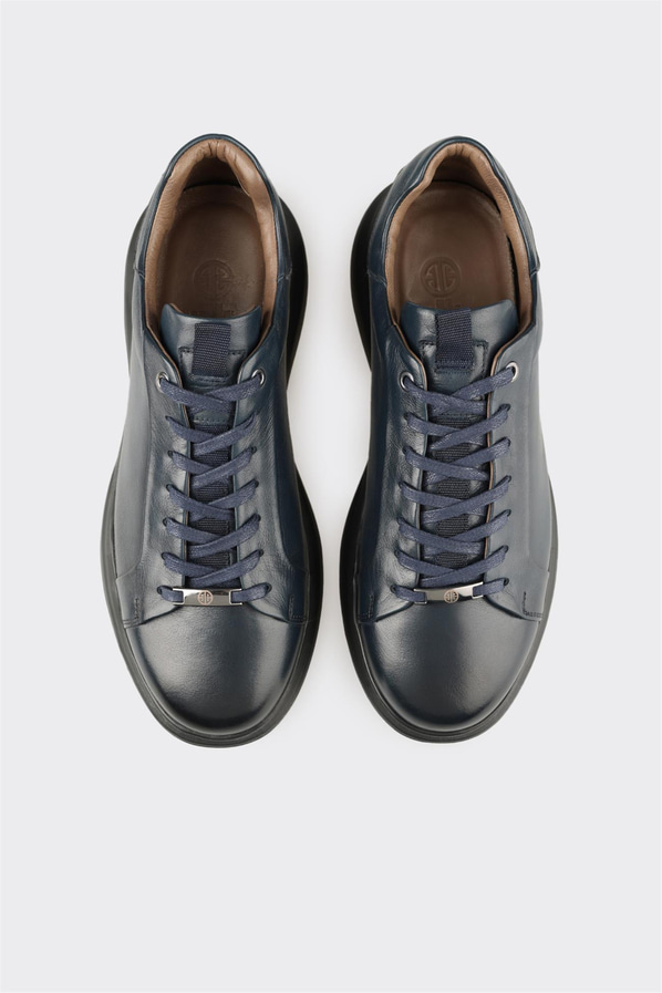 Lacivert Deri Erkek Günlük Ayakkabı