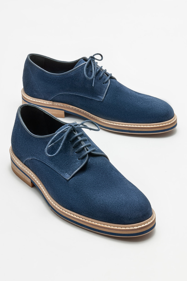 Lacivert deri erkek günlük ayakkabı, günlük kullanım için - Elle Shoes