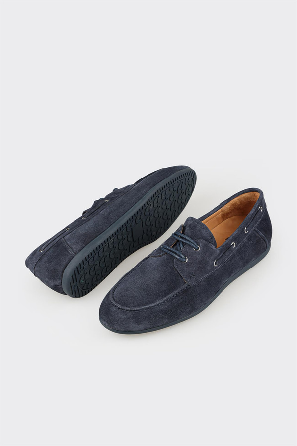 Lacivert deri erkek günlük ayakkabı, günlük kullanım için - Elle Shoes