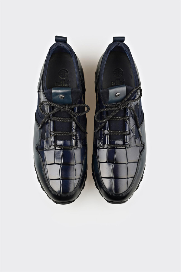 Lacivert Deri Erkek Günlük Ayakkabı