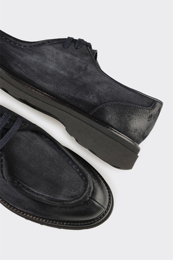 Lacivert Deri Erkek Günlük Ayakkabı