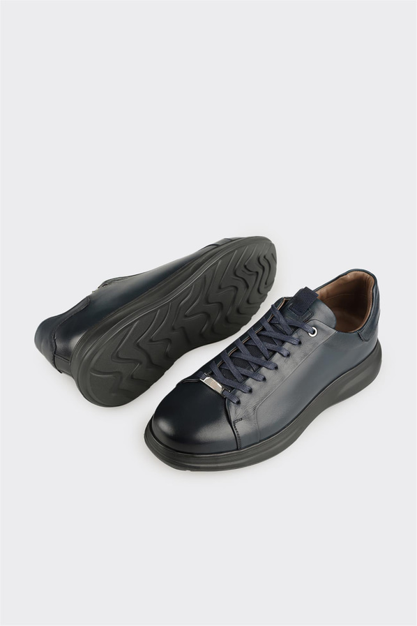 Lacivert Deri Erkek Günlük Ayakkabı