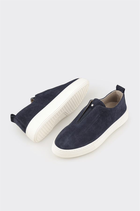 Lacivert deri erkek günlük ayakkabı, günlük kullanım için - Elle Shoes