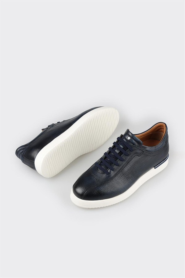 Lacivert Deri Erkek Günlük Ayakkabı
