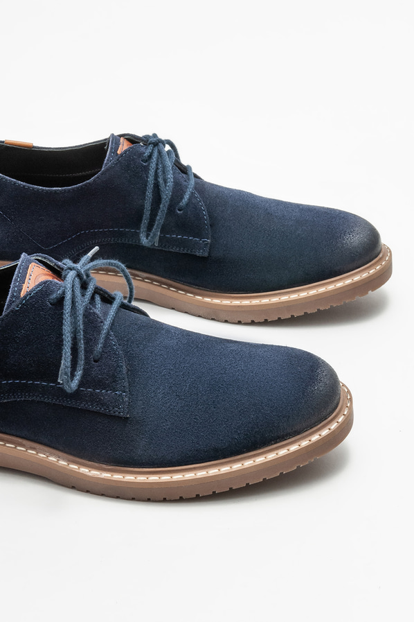 Lacivert deri erkek günlük ayakkabı, günlük kullanım için - Elle Shoes