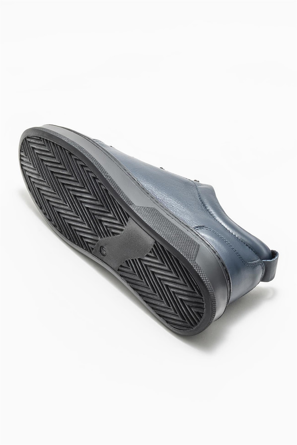 Lacivert deri erkek günlük ayakkabı, günlük kullanım için - Elle Shoes