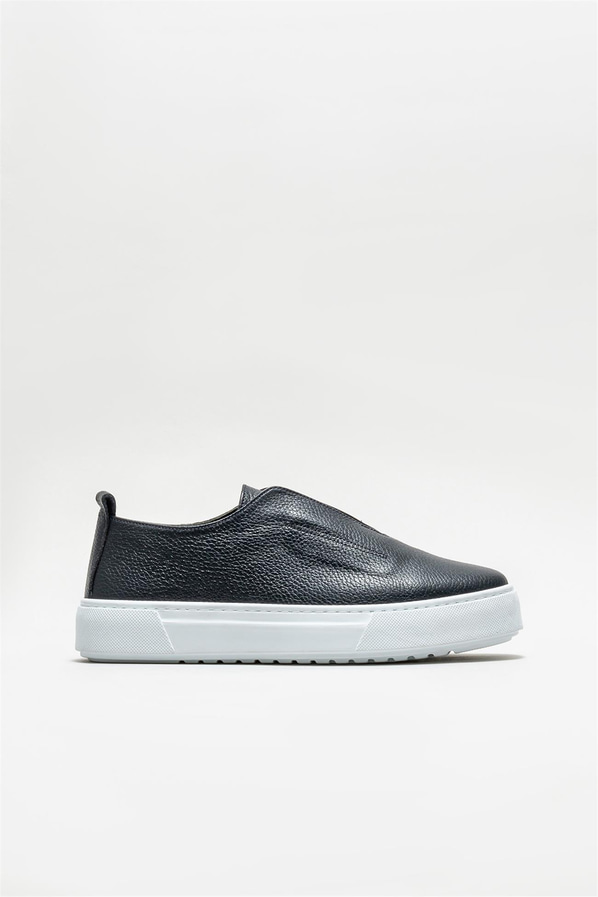 Lacivert deri erkek günlük ayakkabı, günlük kullanım için - Elle Shoes