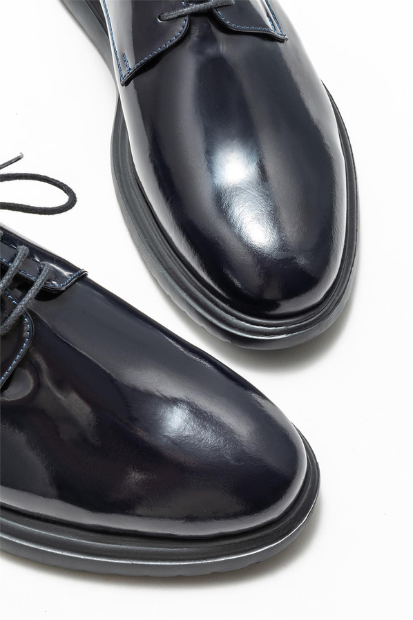 Lacivert deri erkek günlük ayakkabı, günlük kullanım için - Elle Shoes
