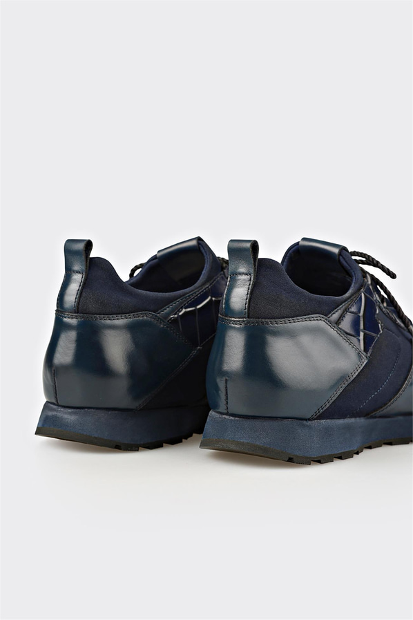 Lacivert Deri Erkek Günlük Ayakkabı