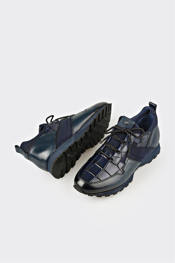Lacivert Deri Erkek Günlük Ayakkabı