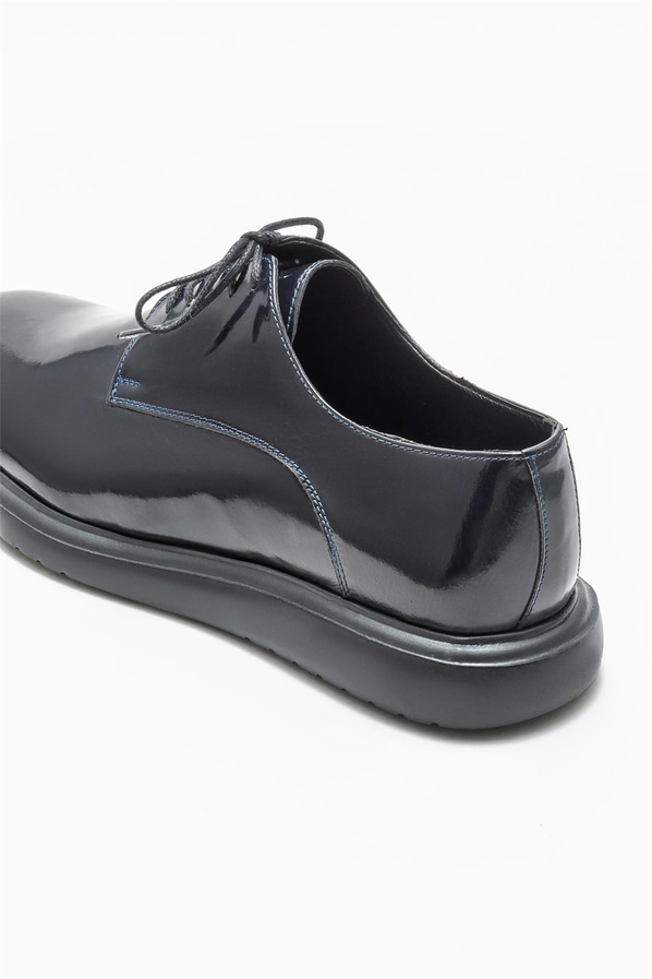 Lacivert deri erkek günlük ayakkabı, günlük kullanım için - Elle Shoes