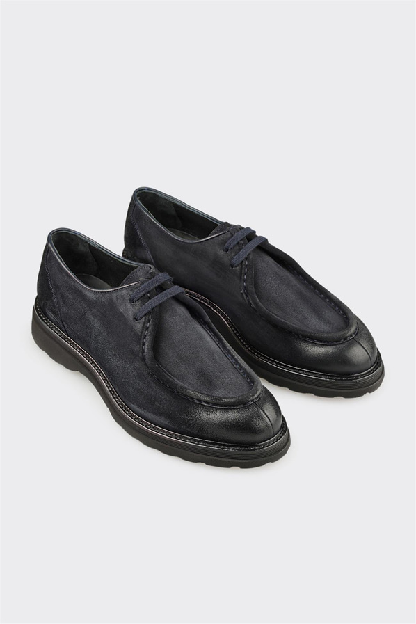 Lacivert Deri Erkek Günlük Ayakkabı
