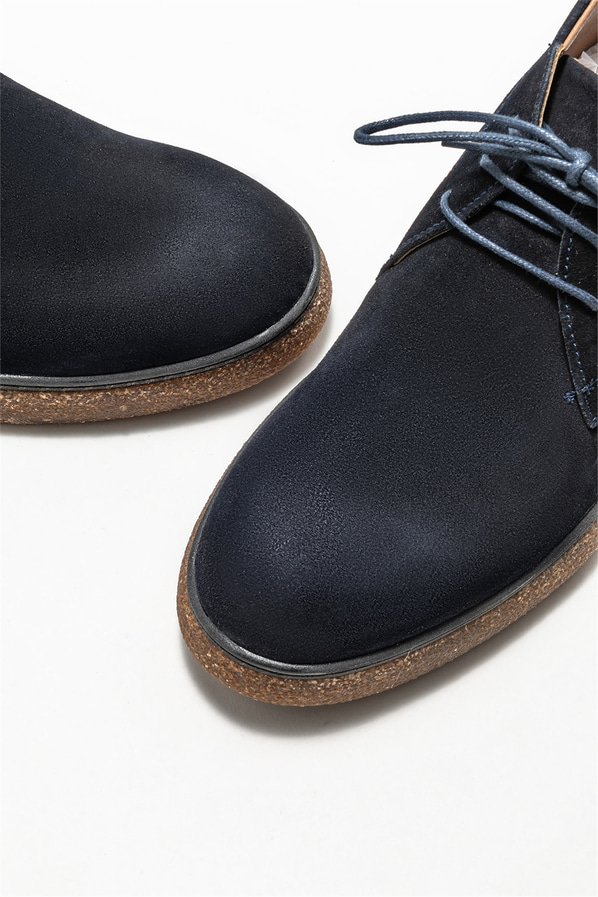 Lacivert deri erkek günlük bot, günlük kullanım için - Elle Shoes