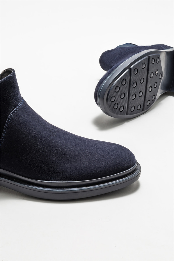 Lacivert deri erkek günlük bot, günlük kullanım için - Elle Shoes
