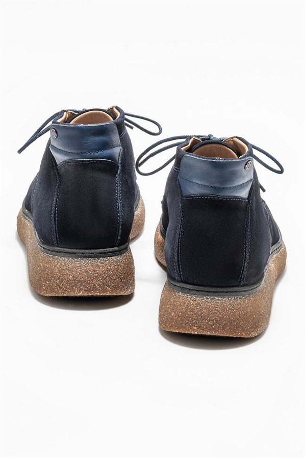 Lacivert deri erkek günlük bot, günlük kullanım için - Elle Shoes
