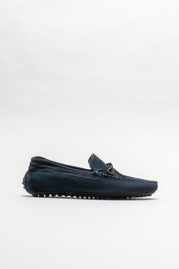 Lacivert deri erkek loafer, günlük kullanım için - Elle Shoes