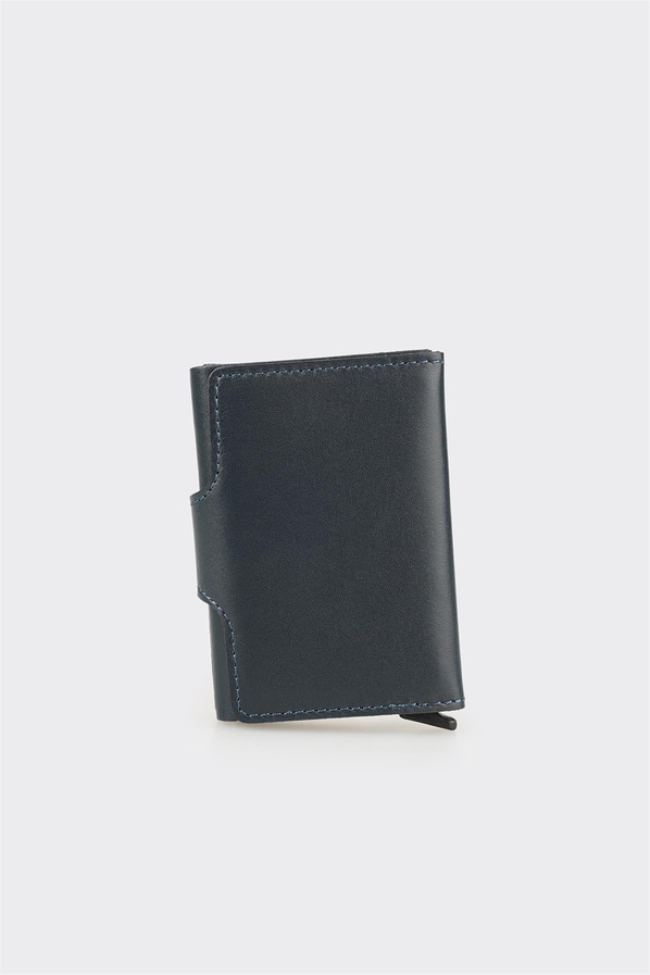 Lacivert Deri Erkek Kartlık