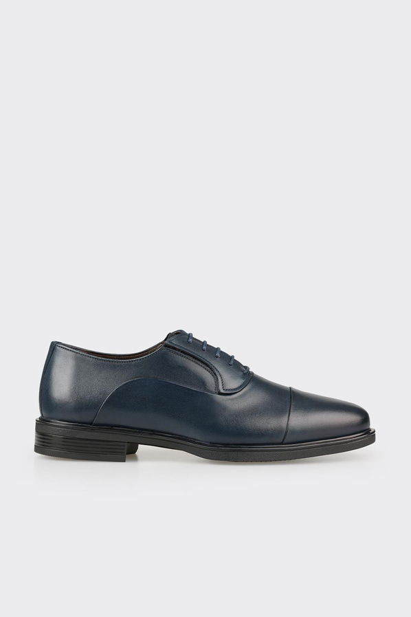 Lacivert deri erkek klasik ayakkabı - Elle Shoes
