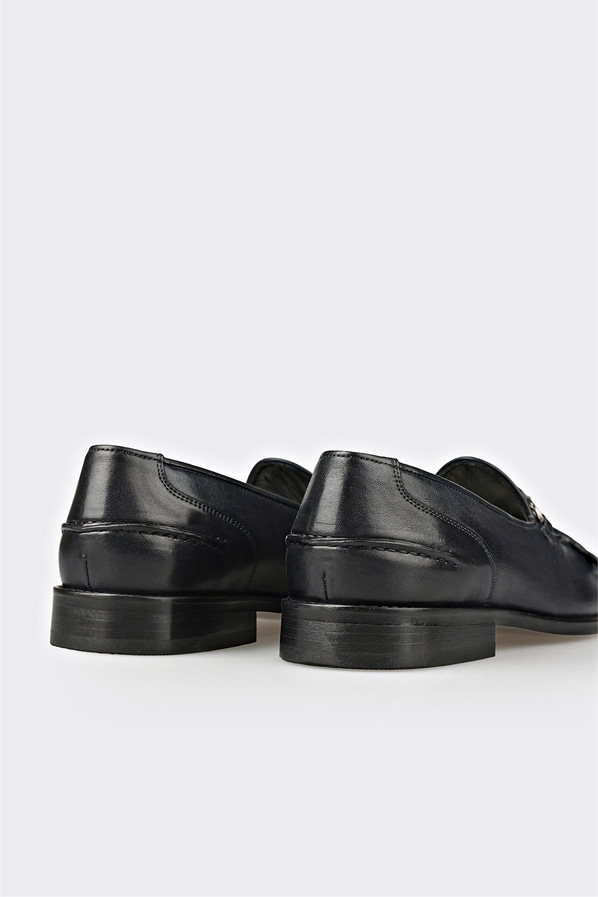 Lacivert deri simli yumuşak dokulu erkek loafer, rahat kullanım için - Elle Shoes