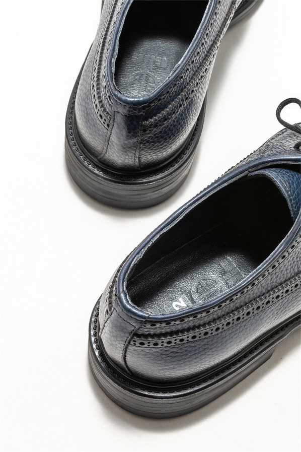 Lacivert deri erkek klasik ayakkabı - Elle Shoes