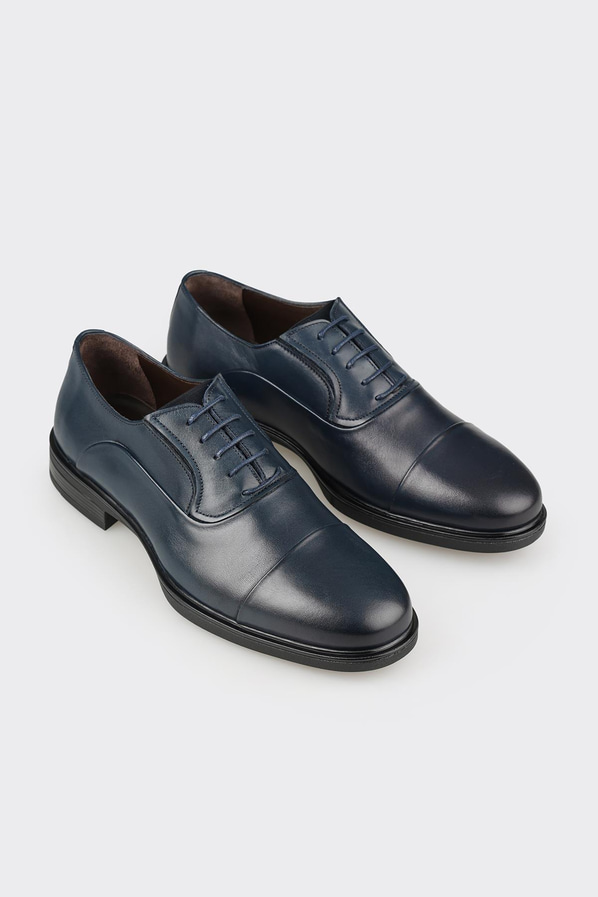 Lacivert deri erkek klasik ayakkabı - Elle Shoes