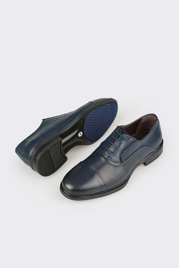 Lacivert deri erkek klasik ayakkabı - Elle Shoes