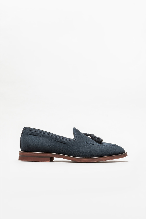 Lacivert deri erkek loafer - Elle Shoes
