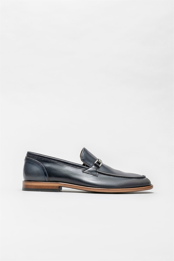 Lacivert Deri Erkek Loafer