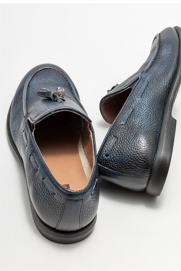 Lacivert Deri Erkek Loafer