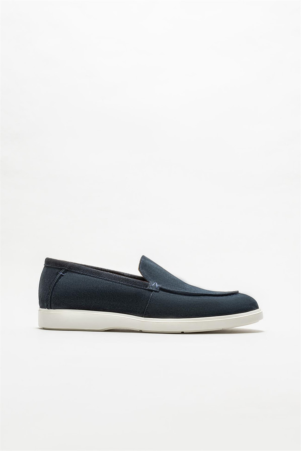 Lacivert deri erkek loafer - Elle Shoes