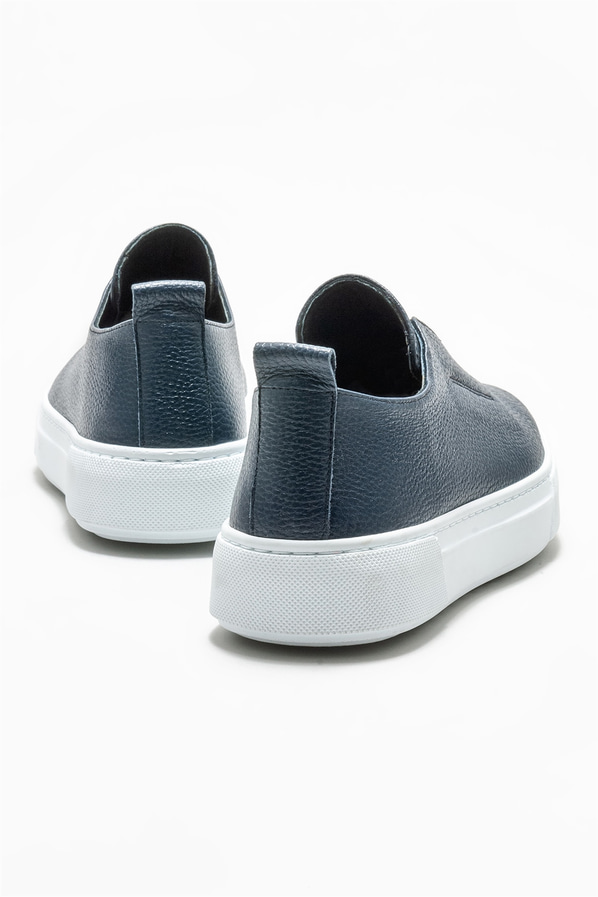 Lacivert deri erkek loafer - Elle Shoes