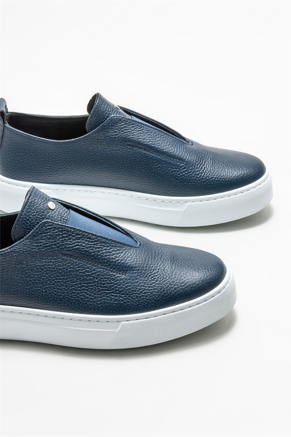 Lacivert deri erkek loafer - Elle Shoes
