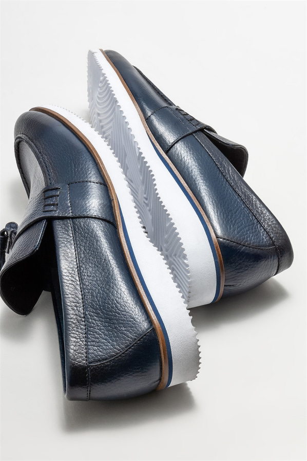 Lacivert Deri Erkek Loafer