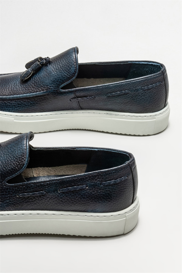 Lacivert Deri Erkek Loafer