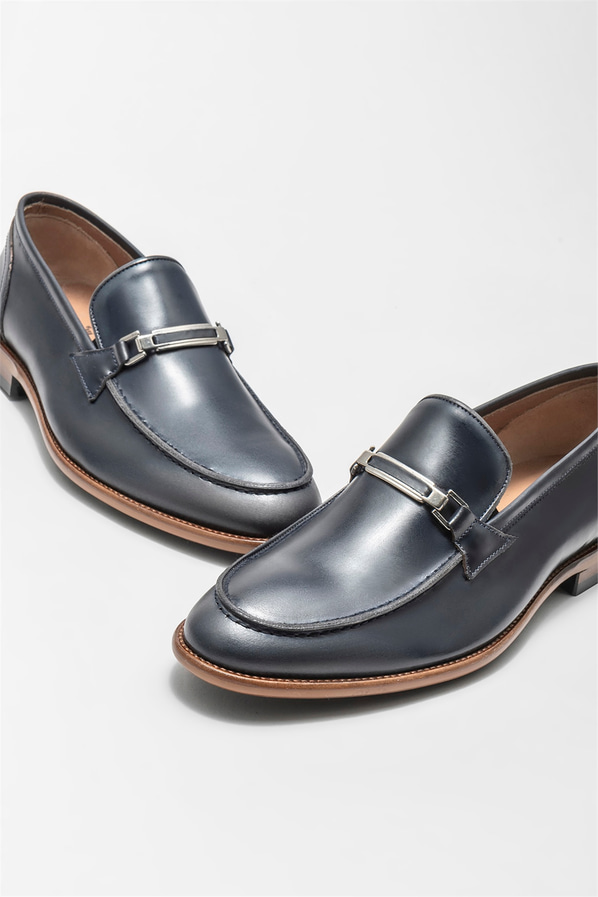 Lacivert Deri Erkek Loafer