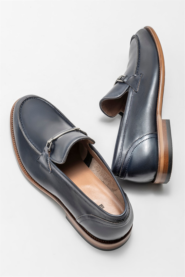 Lacivert Deri Erkek Loafer