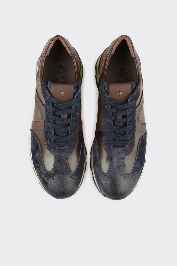 Lacivert Deri Erkek Spor Ayakkabı