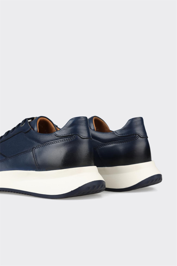 Lacivert deri erkek spor ayakkabı - Elle Shoes