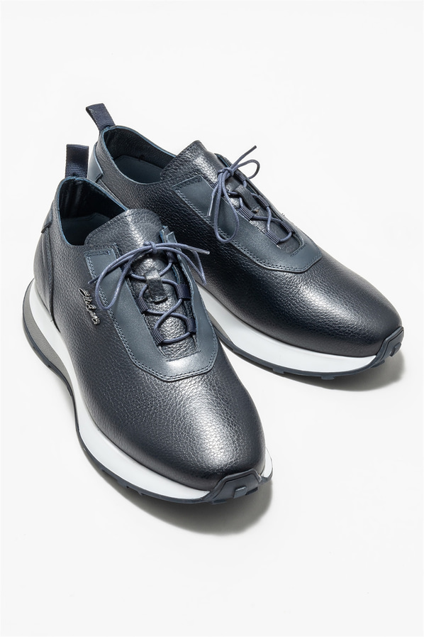 Lacivert deri erkek spor ayakkabı - Elle Shoes