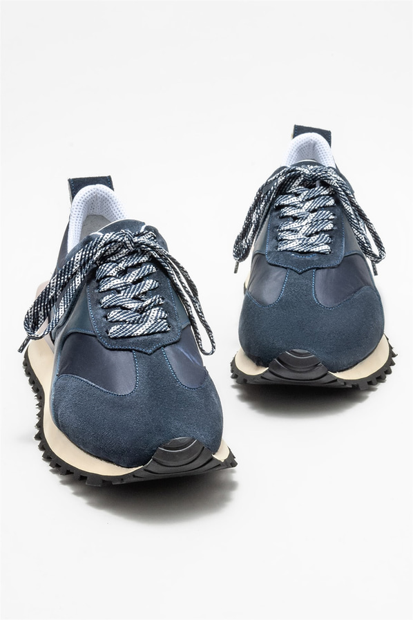 Lacivert deri erkek spor ayakkabı - Elle Shoes