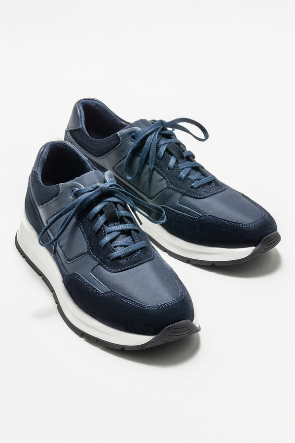 Lacivert deri erkek spor ayakkabı - Elle Shoes