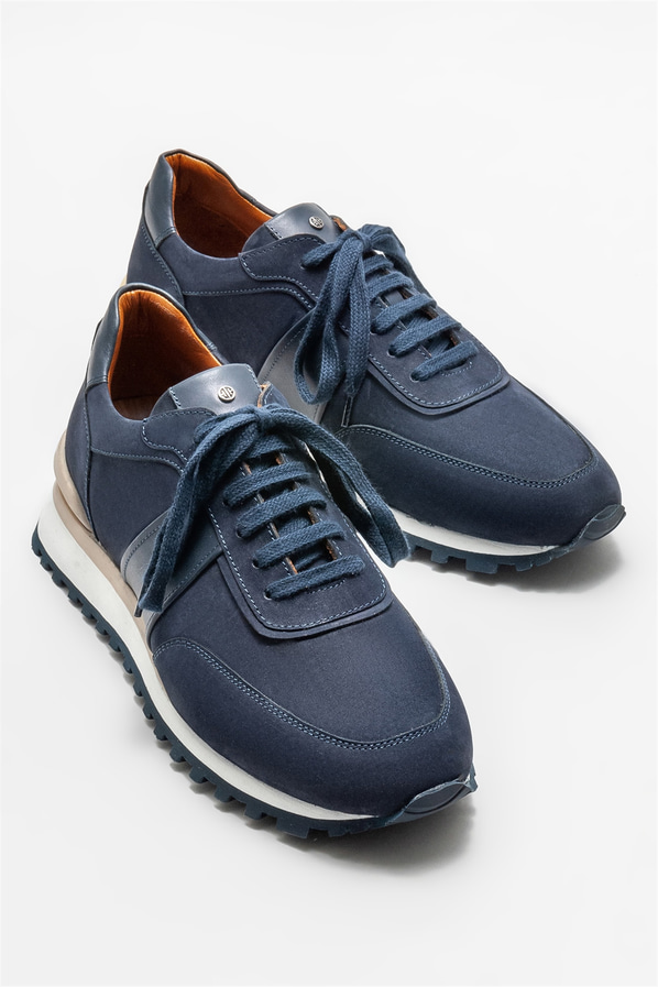 Lacivert deri erkek spor ayakkabı - Elle Shoes