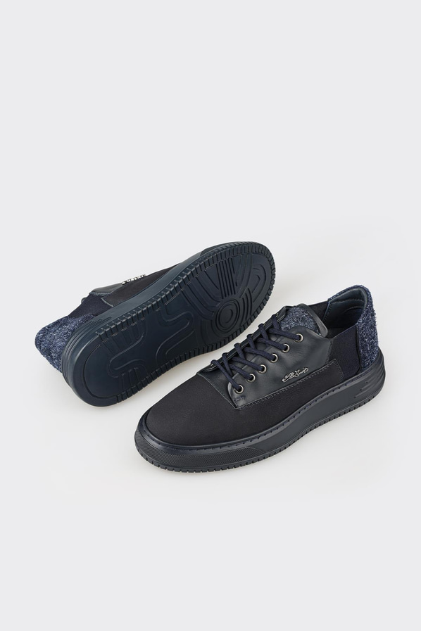 Lacivert deri erkek spor ayakkabı - Elle Shoes